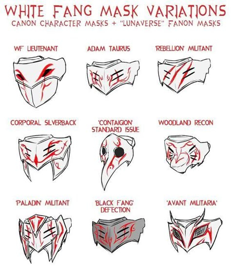 White Fang, Mask Drawing, Mask Template, 캐릭터 드로잉, Masks Art, Concept Art Drawing, Armor Concept, Drawing Clothes, Art Tutorials Drawing