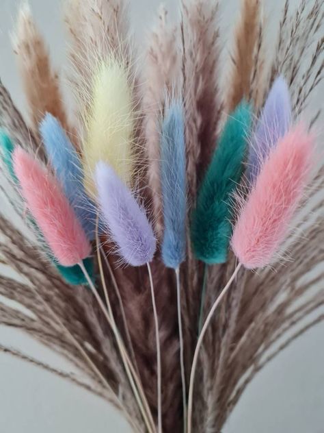 Small rainbow pampas bouquet. A mix off the neutral style tones off fluffy pampas stems complete with a pop off colour from the rainbow bunnytails Each bouquet is approx 45cm high and contains 20 mixed stems. 4 fluffy brown pampas reeds, 6 fluffy pampas stems in brown tones off natural And caramel., complete with 10 colourful bunnytails (jade, pink , lilacs, blues and yellow) With all dried flowers each flower is individual in height, size, colour, shape and texture No two stems will be identica Brown Pampas, Pampas Bouquet, Grass Bouquet, Pampas Grass Bouquet, Bunny Tails, Neutral Style, Bunny Tail, Dried Flower Bouquet, Brown Tones