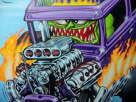 Ed Roth Original Art | Ed "Big Daddy" Roth March 4, 1932 - April 4, 2001 Ed Roth Art Originals, Ed Roth Art, Ed Roth, Automotive Artwork, Rat Fink, Kustom Kulture, April 4, Arts Ed