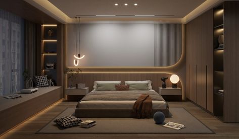 7965. Free Sketchup Bedroom Interior Model Download by Dinh Thanh Bedroom Styling Contemporary, Unique Bedroom Design Small Spaces, Modern Unique Bedroom Design, Bed Panelling Modern, Contemporary Modern Bedroom Design, Bedroom Ideas Contemporary, Bedroom Design Contemporary, Unique Bedroom Design Interiors, Contemporary Luxury Bedroom