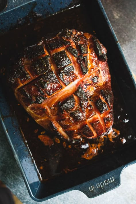 My Traeger Smoked Ham is going to feed your whole family for days and the easy maple glaze goes on at the end. This simple ham recipe is double-smoked to bring out all the best flavors of your favorite cut of pork. Double Smoked Ham, Recipes Using Ham, Easy Ham Recipes, Smoked Ham Recipe, Scallop Potatoes, Ham Glaze Brown Sugar, Whole Ham, Traeger Grill Recipes, Ham And Potato Soup