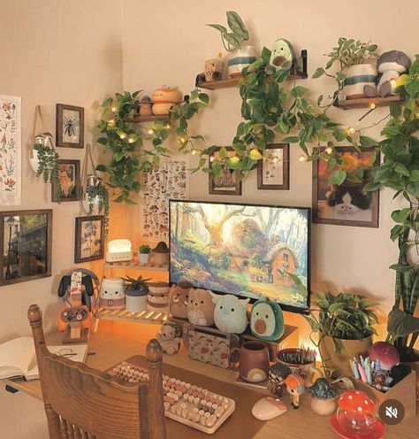 Zimmer Diy, Cozy Desk, Gamer Room Decor, Cozy Home Office, Room Redesign, Study Room Decor, Theater Room, Gaming Room Setup, Cozy Room Decor