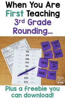 It is important to think about how you introduce third graders to rounding. In this post, I explain which skill I begin with. I have also included a freebie that you can use with your students as you teach third grade rounding! 3rd Grade Math Groups, Teaching 3rd Grade Math, Expanded Notation 3rd Grade, 3rd Grade Rounding Activities, Rounding Third Grade, 3rd Grade Circulum, Rounding 3rd Grade, How To Teach Math, Rounding Games