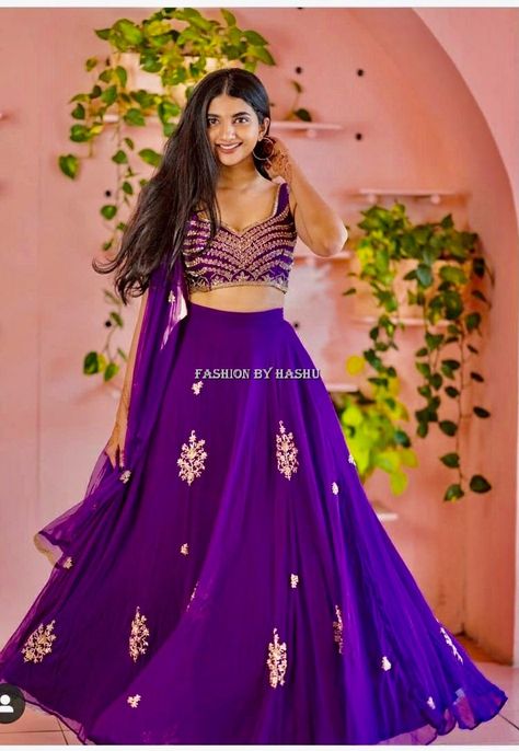 PURPLE LEHENGA 2023 For More Designs Click on our YouTube link...? 🫣🤩😱 Lehanga Stiching From Saree, Pattu Lehanga Designs Latest For Women, Combination With Purple Lehnga, Purple Colour Lehenga, Purple Lehenga, Kids Party Wear Dresses, Half Saree Lehenga, Indian Outfits Lehenga, Wedding Lehenga Designs