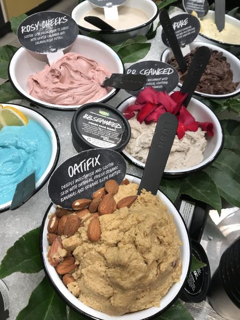 Lush Masks, Matcha Business, Lush Mask, Lush Face Products, Lush Face Mask, Natural Face Masks, Fresh Face Mask, Scent Combos, Bach Party Ideas