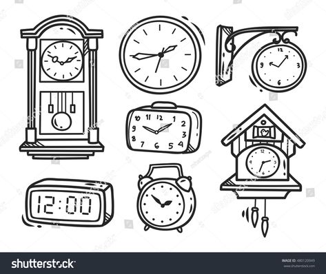 set of clock doodle #Ad , #SPONSORED, #set#clock#doodle Small Clock Tattoo, Clock Doodle, Wall Clock Drawing, Clock Drawing, Rope Drawing, Clock Drawings, Father Tattoos, Bookshelf Art, Small Clock