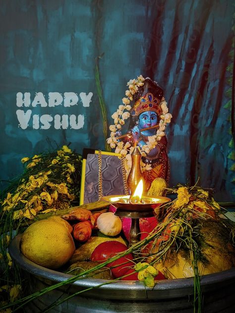 Vishu Greetings, Vishu Festival, Vishu Kani, Happy Vishu, Bappa Photo, Instagram Black Theme, Ganpati Bappa Photo, Love Wallpapers Romantic, Black Theme