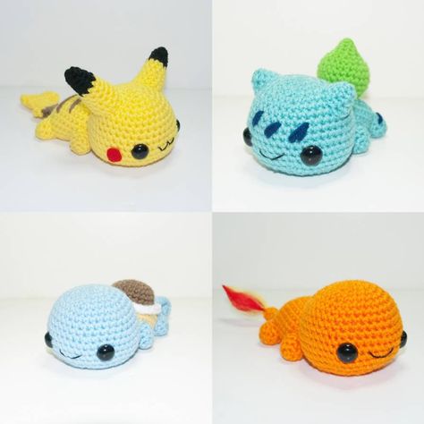 Laying Pokemon by Heartstringcrochet on DeviantArt Crocheted Pokemon, Kawaii Pokemon, Pikachu Crochet, Pokemon Crochet, Pokemon Crochet Pattern, Pokemon Toys, Crochet Pokemon, Pokemon Pattern, Confection Au Crochet