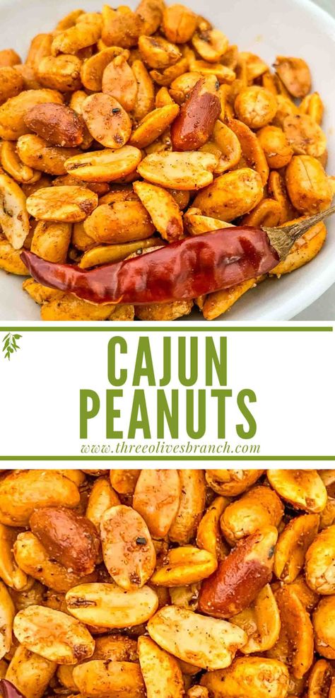 Cajun Spiced Peanuts are a fast and easy snack recipe! The perfect healthy appetizer for game day, the Super Bowl, a holiday like Mardi Gras, or a party. Great for a dietary restriction: gluten free, dairy free, keto low carb, vegetarian, vegan, sugar free. High in protein. Cajun Nuts Recipe, Spicy Peanuts Recipe, Gluten Free Dairy Free Keto, Dairy Free Keto, Peanut Snack, Healthy Appetizer, Peanut Recipes, Nut Snacks, Nut Recipes