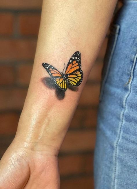 100 Unique Butterfly Tattoo Ideas (Best Butterfly Tattoos) - The Trend Scout Monarch Butterfly Memorial Tattoo, Monarch Butterfly Tatoos, 3 D Butterfly Tattoo, Auntie Tattoo, Butterfly Metamorphosis Tattoo, Unique Shoulder Tattoos For Women, Monarch Tattoos, Small Monarch Butterfly Tattoo, Butterfly Tattoo Monarch