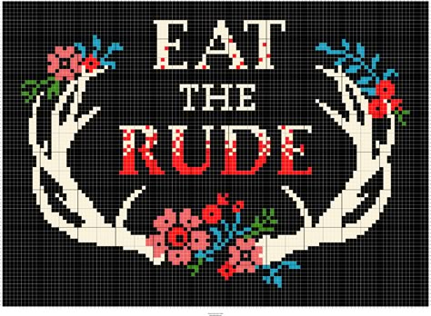 What's for dinner Hannibal Cross Stitch, Stitch Fiddle, Cross Stitch Pattern Maker, Cross Stitch Quotes, Pattern Maker, Pixel Crochet, What's For Dinner, Tapestry Crochet Patterns, Pixel Pattern