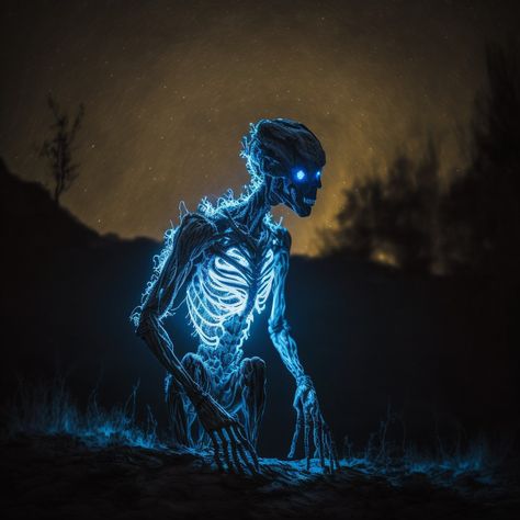 Ultra realistic 3D rendered digital art of Bioluminescent blue alien Bioluminescent Alien, Blue Zombie, Zombie Ideas, Blue Alien, Creatures Art, Fear Of The Unknown, Fantasy Monster, Cool Avatars, Mythical Creatures Art