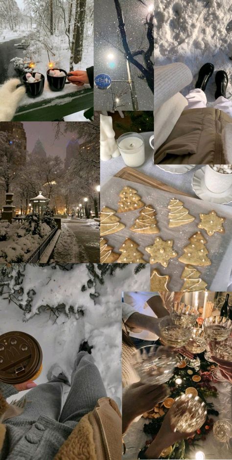 Christmas Vision Board Wallpaper, Winter Vision Board Wallpaper, Winter Collage Wallpaper, Winter Aesthetic Collage, Winter Wallpaper Collage, Christmas Vision Board, Romanticize Winter, Christmas Collages, Aesthetic Xmas