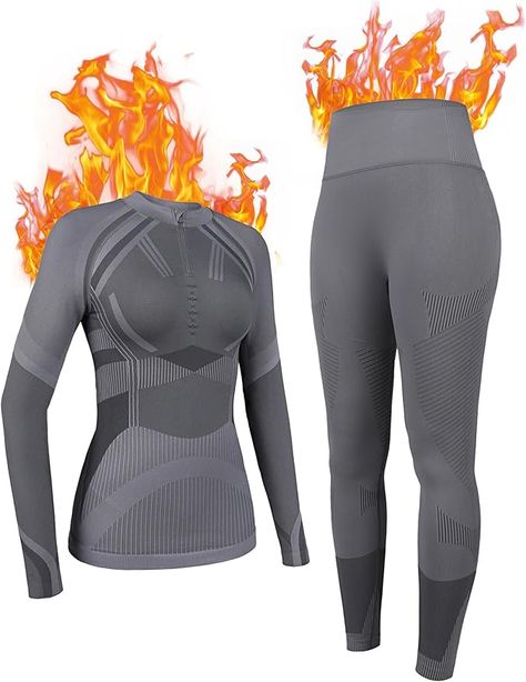 Amazon.com: ATTRACO Womens Thermal Underwear Sets Base Layer Skiing Women Ski Thermals Underwear Sets for Women Gray Large : Clothing, Shoes & Jewelry Skiing Women, Thermal Wear, Women Ski, Womens Thermal, Bath And Body Products, Long Johns, My Wish List, Body Products, Base Layer