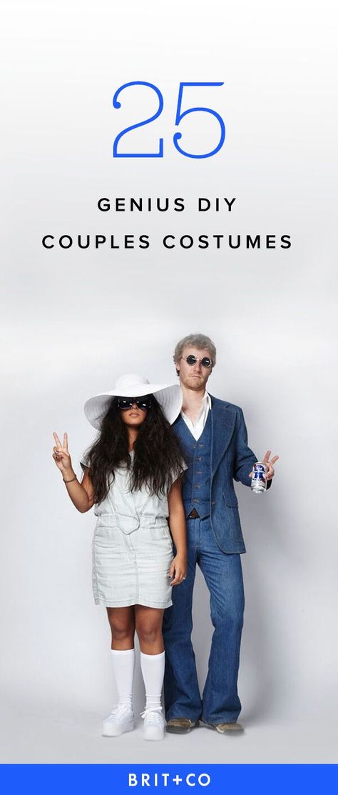 These couples costumes are the BEST. Unique Couples Costumes, Partner Costumes, Karneval Diy, Easy Couple Halloween Costumes, Easy Couples Costumes, Couples Costumes Creative, Halloween Costumes Diy Couples, Funny Couple Costumes, Unique Couple Halloween Costumes