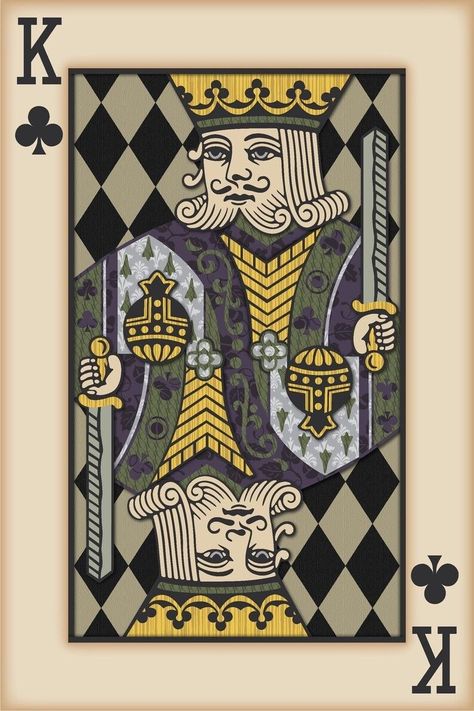 Playing Card Pattern, Playing Card Print, King Of Clubs, Paper Mulberry, Playing Cards Art, Medieval Ages, Rice Paper Decoupage, Free Vintage Printables, Man Cave Art