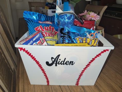 Baseball Ideas, Diamond Girl, Baseball Girls, Theme Parties, Easter Basket, Easter Baskets, Party Themes, Trash Can, Easter