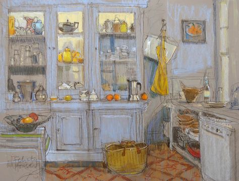 Interior & Facades Gallery | Felicity House Artist Felicity House, Interior Paintings, Bo Bartlett, Interior Sketch, Interior Illustration, Art Courses, Urban Sketching, Pastel Drawing, Pastel Painting