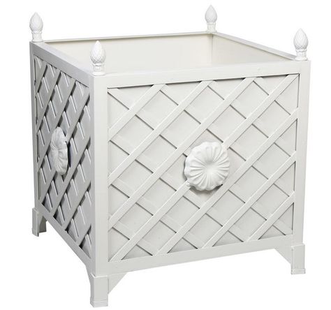 Floral Provence Planter: Ivory Metal Planter Boxes, The Enchanted Home, Enchanted Home, Trellis Design, Outdoor Paint, Metal Planters, Planter Box, Classic House, Outdoor Garden Furniture