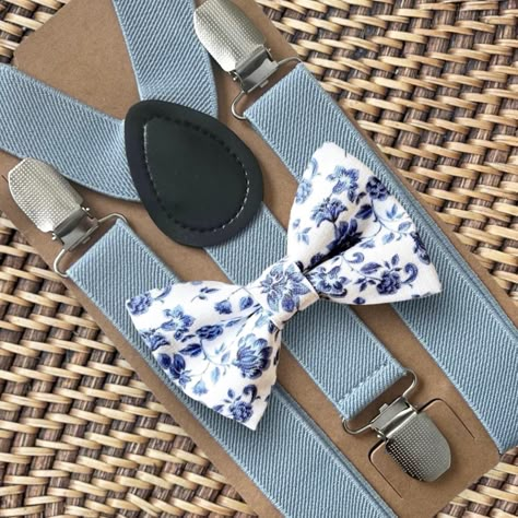 "Our dusty blue bow tie & dusty blue suspenders is a great choice for groomsmen, bow tie for men, ring bearer gift, wedding outfits, ring bearer outfit, or any other special occasion. ❤ *Compliments Davids Bridal \"dusty blue\" **Please Specify** Bow Tie Only (w/ Clip or Neck Strap), Suspenders Only, or Bow Tie Only & Susp (Bow Tie and Suspenders) SUSPENDERS- One Pair of our Quality Suspenders BOW TIE - One Bow Tie on White Adjustable STRAP or Alligator CLIP **CLIP ON Bow Ties are Recommended/Su Ring Bearer Blue Suit, Dusty Blue Bow Tie And Suspenders, Three Ring Bearers, Dusty Blue Wedding Ring Bearer, Dusty Blue Ring Bearer Outfit, Dusty Blue Ring Bearer, Blue Ring Bearer Outfit, Ring Bearer Suspenders Bow Tie, Dusty Blue Groomsmen Attire