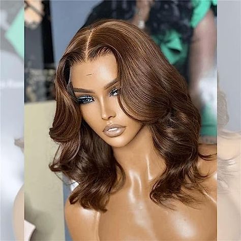 Brown Short Bob, Short Wavy Bob, Dark Brown Hair Color, Human Virgin Hair, 100 Remy Human Hair, Body Wave Wig, Short Bob Wigs, Lace Hair, Bob Wig