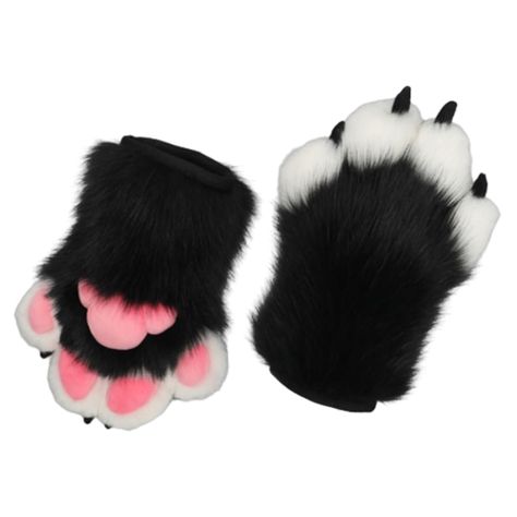 PRICES MAY VARY. Material: Made of faux fur material, smooth and vivid color.The lining is soft and absorbs sweat. Size: This single glove is about 25x32 cm. Easy to Use: This paw gloves is soft and warm, easy to carry.Suitable for winter holiday and cosplay party. Occasion: Perfect for Halloween, Christmas, Easter, cosplay, carnivals, birthday, masquerades, parties, holiday, winter, clubs, photography props or other festivals. Gifts: This is a perfect gift for family and friends.The unique desi Fursuits For Sale, Fur Mittens, Claw Gloves, Paw Gloves, Wolf Paw, Black Claws, Fur Mitten, Halloween Party Costume, Fur Gloves