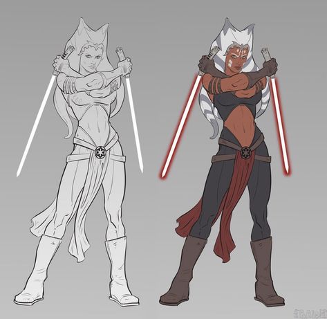 Ahsoka Tano Inquisitor, Ahsoka Inquisitor, Jedi Armor Concept, Dark Side Ahsoka, Ashoka Tano Fanart, Jedi Drawing, Togruta Jedi, Anthropomorphic Characters, Force Sensitive