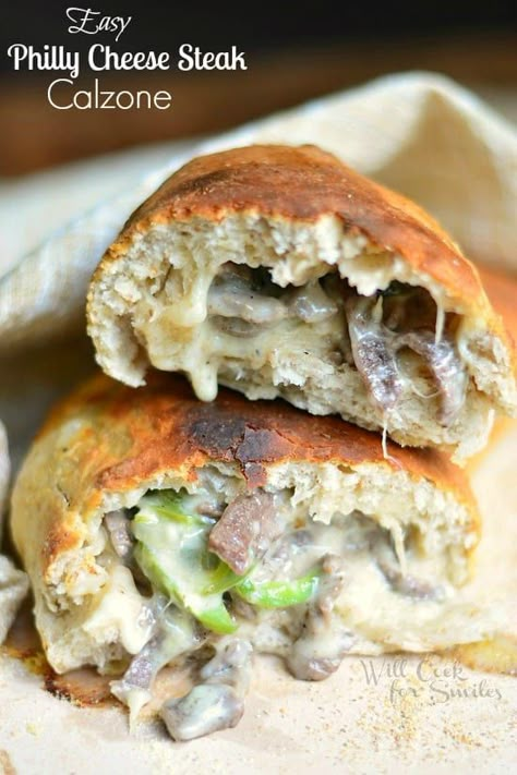 Easy Philly Cheese Steak Calzone from willcookforsmiles.com Cheese Steak Calzone, Easy Philly Cheese Steak, Cat Meals, Cheese Calzone, Will Cook For Smiles, Regular Meals, Pizza Parlor, Philly Steak, Calzone Recipe