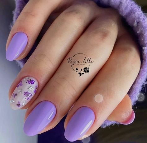 Natural Dip Nails, Lavender Nail Designs, Spring Almond Nails, Coral Nails With Design, Almond Nail Designs, Nails Gel Polish, Purple Nail Art, Purple Acrylic Nails, Gel Polish Manicure