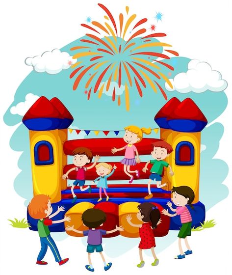 Bouncing Castle, Castle Vector, Jumping Castle, Castle Illustration, House Cartoon, Bouncy House, Bouncy Castle, Bounce House, Beautiful Fantasy Art