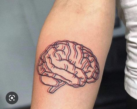 Psychology Tattoo, Tatuaje Trash Polka, Tattoo Sonne, Tatoo 3d, Tattoo Ideas Inspiration, Anatomy Tattoo, Black Line Tattoo, Brain Tattoo, Alien Tattoo