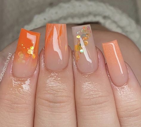 Sparkle Nails, Orange Nails, Prom Nails, July 16, Nail Artist, Sheffield, Summer Nails, Almond, Coral