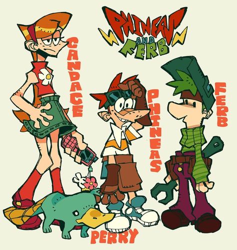 Noodle Art, Phineas E Ferb, The Noodle, Phineas Y Ferb, 강아지 그림, Swag Art, Phineas And Ferb, Wow Art, Cartoon Character Design