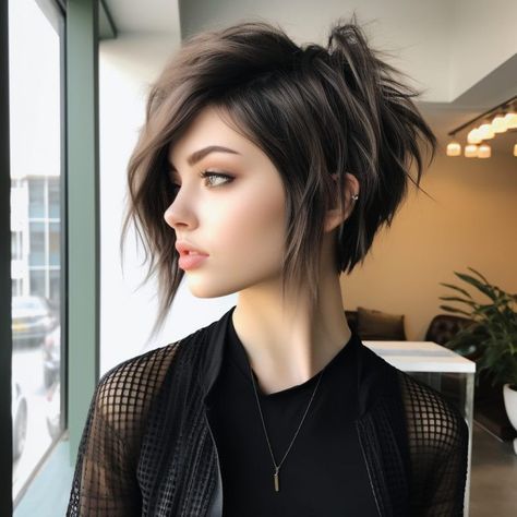 Thick Hair Pixie Cut, Edgy Short Haircuts, Thick Hair Cuts, Hair Color And Cut, Face Shape, Hair Today, Thick Hair, Pixie Haircut, Hair Dos