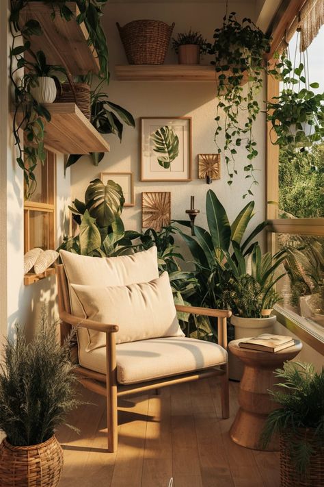 Piano And Plants, Plant Zen Room, Plant And Reading Room, Reading Corner With Plants, Reading Room With Plants, Plant Reading Nook, Greenery Room, Meditation Nook, Solo Apartment