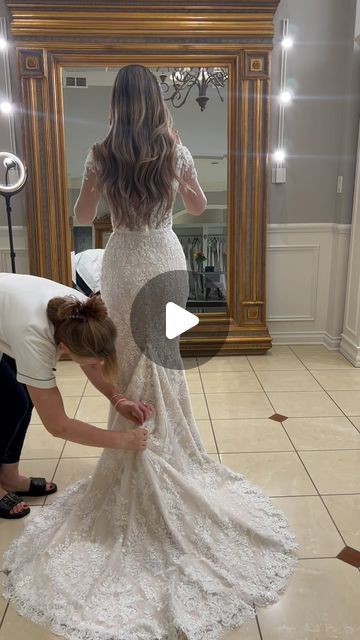 Katerina Bocci on Instagram: "When a bride wants it all, mermaid, big skirt, bustle 🤍 @andrinaattiq #katerinabocci #weddingdress #couture #bespoke #michiganbride" Trumpet Wedding Dress With Train, Royal Bustle Wedding Dress, Trumpet Dress Bustle, Side Bustle Wedding Dress, Fit And Flare Wedding Dress Bustle, Wedding Dress Bustle Types, Mermaid Wedding Dress Pattern, Diy Wedding Dress Bustle, Wedding Dress Train Bustle