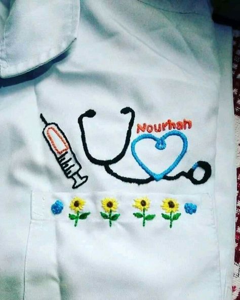 Future Doctor, Lab Coats, Kitchen Furniture Design, Hand Embroidery, Nursing, Sewing Projects, Lab Coat, Medical, Couture