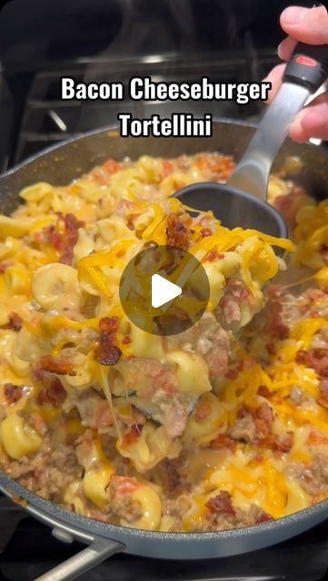 Katie Cross on Instagram: "Bacon Cheeseburger Tortellini!! Full recipe on my website! Its delicious! 🔥🔥 #dinner #dinnerideas #easyrecipe #pasta" Bacon Cheeseburger Tortellini, Cheeseburger Tortellini, Tater Tot Dinner, Bacon Cheeseburger Skillet, Skillet Tortellini, Meals With Hamburger, Big Mac Sloppy Joes, Cheeseburger Skillet, Big Mac Sloppy