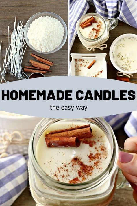 Soy Candle Recipe, Essential Oil Candles Diy, Diy Candles Easy, Homemade Soy Candles, Candle Diy, Soya Mumu, Candle Making Business, Diy Marble, Candle Supplies