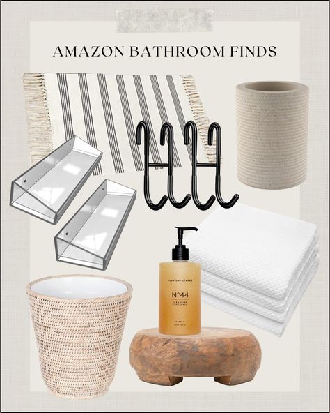 Best Amazon Bath Towels, Amazon Bathroom, Amazon Bathroom Essentials, Amazon Finds Bathroom Organization, Amazon Bathroom Must Haves Farmhouse, Shower Shelves Amazon, Minimal Bathroom Design, Minimal Bathroom, Aesthetic Bathroom