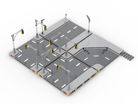 Lego Road, Lego Track, Model Railway Track Plans, Lego Diy, Lego Modular, Lego Trains, Lego Creative, Lego News, City Road