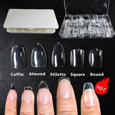 Short Almond Press On Nails, Xxs Nails, Xxs Almond Nails, 500 Pieces 10 Sizes Petite Extra Small Short Circle Oval Normal Clear Press On Fake Acrylic Full Cover Nails, Xs Nails, Clear Almond Press On Nails, Press On Nail Application Instructions, How To Measure Nails For Press On Nails, Measuring Nails For Press Ons