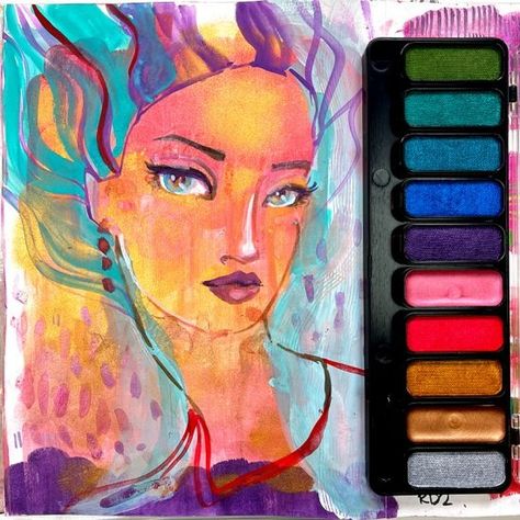 LayerCake Paint | Jane Davenport Jane Davenport Watercolors, Mixed Media Workshop, Fairytale Creatures, Jane Davenport, Pastel Crayons, Mermaid Painting, Watercolor Books, Heart Drawing, Wild Creatures