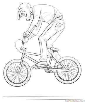 Bmx Bike Drawing, Biker Drawing, Bike Doodle, Bicycle Drawing, Bike Tattoos, Bike Drawing, Boy Bike, Bmx Racing, Bmx Bicycle