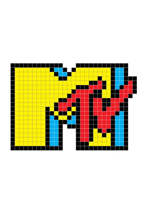 Popular Pixel Art, 2000s Pixel Art, 80s Pixel Art, Pixel Ideas Easy, Pixel Paper Art, 90s Perler Bead Pattern, 90s Pixel Art, Bead Perler Pattern, Pixel Art Movie