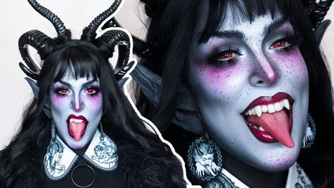 Krampus Halloween Costume, Lady Krampus Costume, Krampus Costume Women, Krampus Makeup Women, Creepy Christmas Makeup, Krampus Photoshoot, Krampus Makeup, Krampus Costume, Evil Christmas