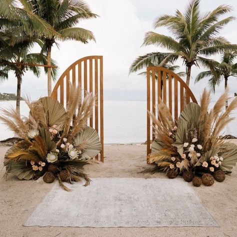 Beach Wedding Ceremony Arch, Beach Wedding Arch, Oceanfront Wedding, Old Hollywood Wedding, Dream Beach Wedding, Tulum Wedding, Boho Beach Wedding, Beach Wedding Inspiration, Wedding Beach Ceremony