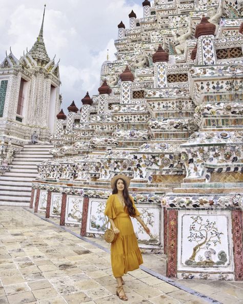 Thailand Temple Outfit, Thailand Ootd Travel Outfits, Bangkok Instagram, Temple Outfit, Bangkok Outfit, Bangkok Guide, Bangkok Photos, Siam Discovery, Bangkok Itinerary