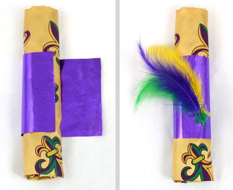 Party Ideas by Mardi Gras Outlet: Mardi Gras Table Decorations-3 Simple Napkin Ring Ideas Mardi Gras Tablescape, Napkin Ring Ideas, Mardi Gras Party Decorations, Mardi Gras Centerpieces, Napkin Rings Diy, Mardi Gra, Carnival Theme, Mardi Gras Carnival, Mardi Gras Decorations