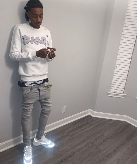 Cool Grey 11s Outfits Men, Hood Drip, Boys Winter Clothes, Drippy Fits, Thug Style, Drippy Outfit, Rapper Outfits, Drip Outfit Men, Black Men Fashion Swag